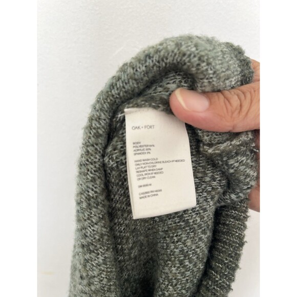 Oak + Fort Oversized Intarsia Knit Sweater XS Forest Green Cozy Minimal Style - Picture 3 of 6